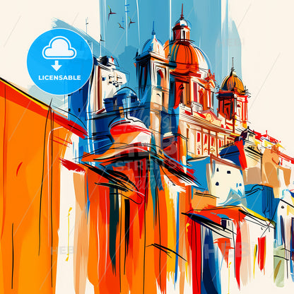 Vibrant Mumbai, India - A Colorful Building With Domes