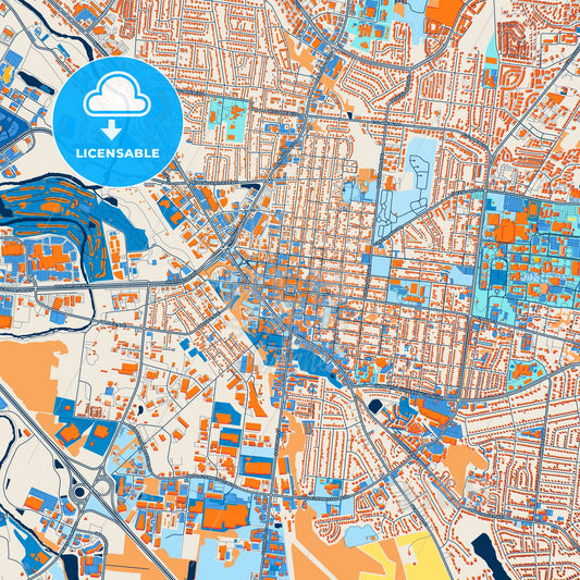 Colorful Murfreesboro Street Map with Labels and Buildings