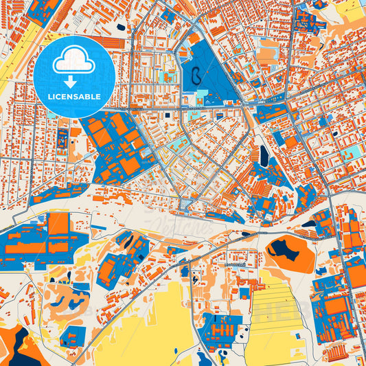 Colorful Murom Street Map with Labels and Buildings
