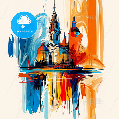 Vibrant Murrieta, California - A Painting Of A Building