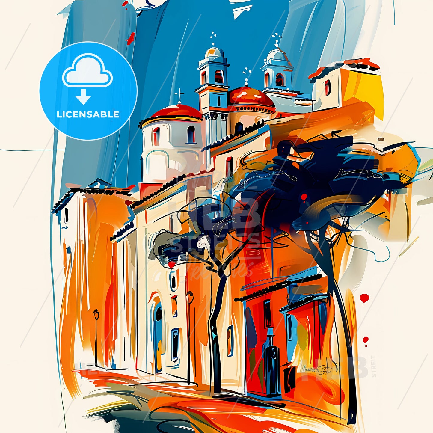 Vibrant Murrieta, California - A Painting Of A Building