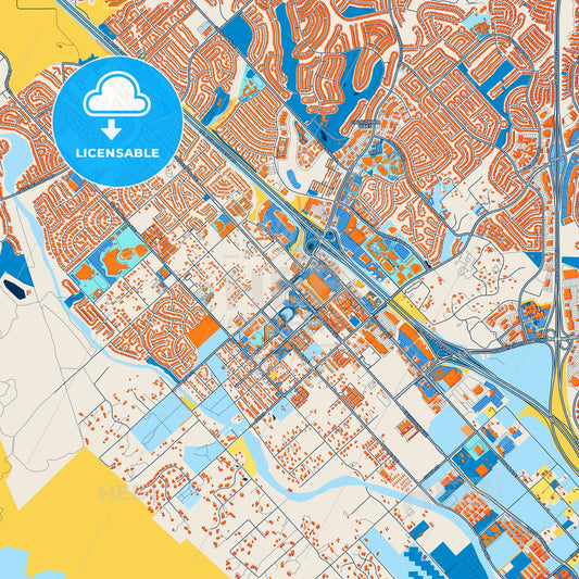 Colorful Murrieta Street Map with Labels and Buildings
