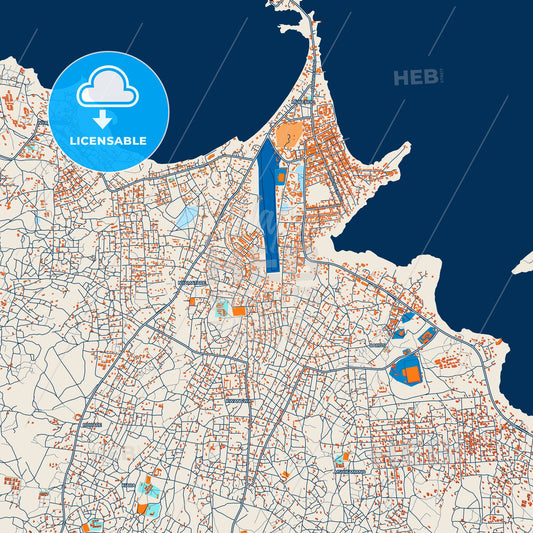 Colorful Musoma Street Map with Labels and Buildings