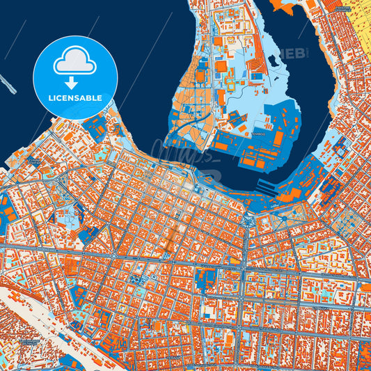 Colorful Mykolaiv Street Map with Labels and Buildings