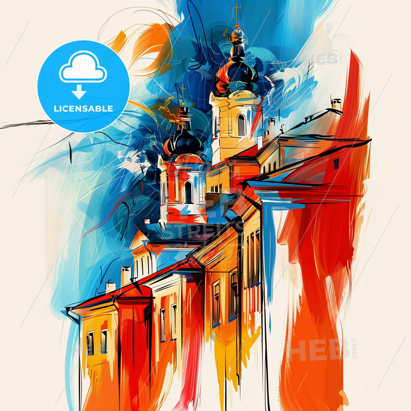 Vibrant Миколаїв, Ukraine - A Painting Of A Building