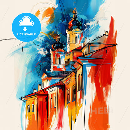 Vibrant Миколаїв, Ukraine - A Painting Of A Building