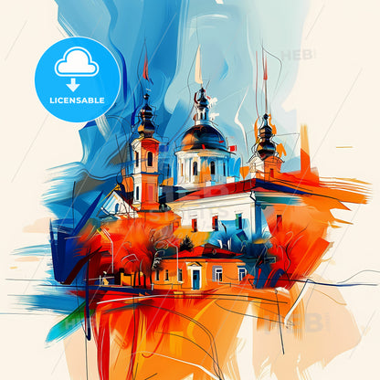 Vibrant Миколаїв, Ukraine - A Painting Of A Building