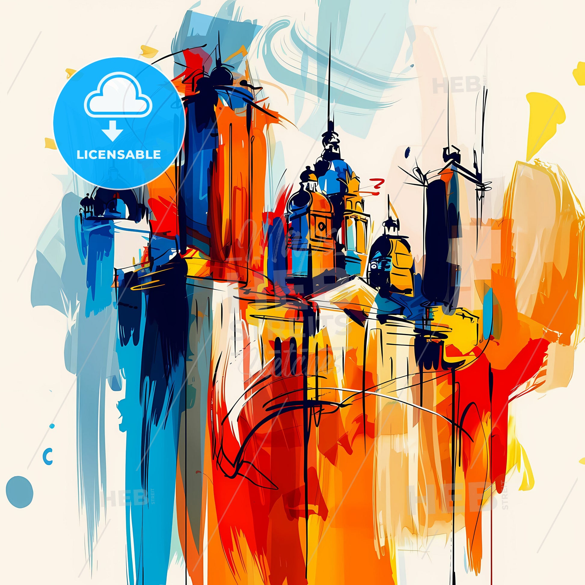 Vibrant Nagpur, India - A Colorful Painting Of A Building