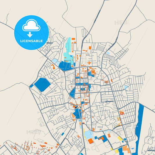 Colorful Nakhchivan Street Map with Labels and Buildings