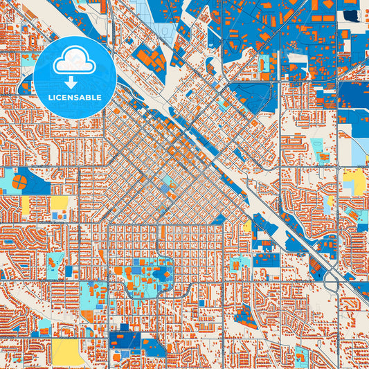 Colorful Nampa Street Map with Labels and Buildings