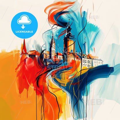 Vibrant Namur , Belgium - A Painting Of A City