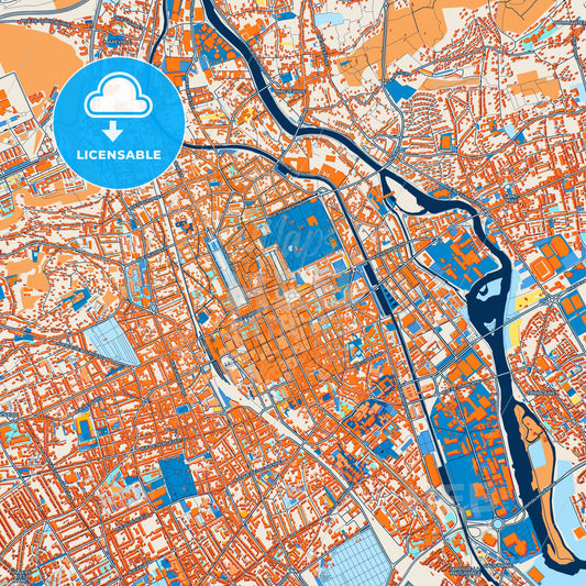 Colorful Nancy Street Map with Labels and Buildings