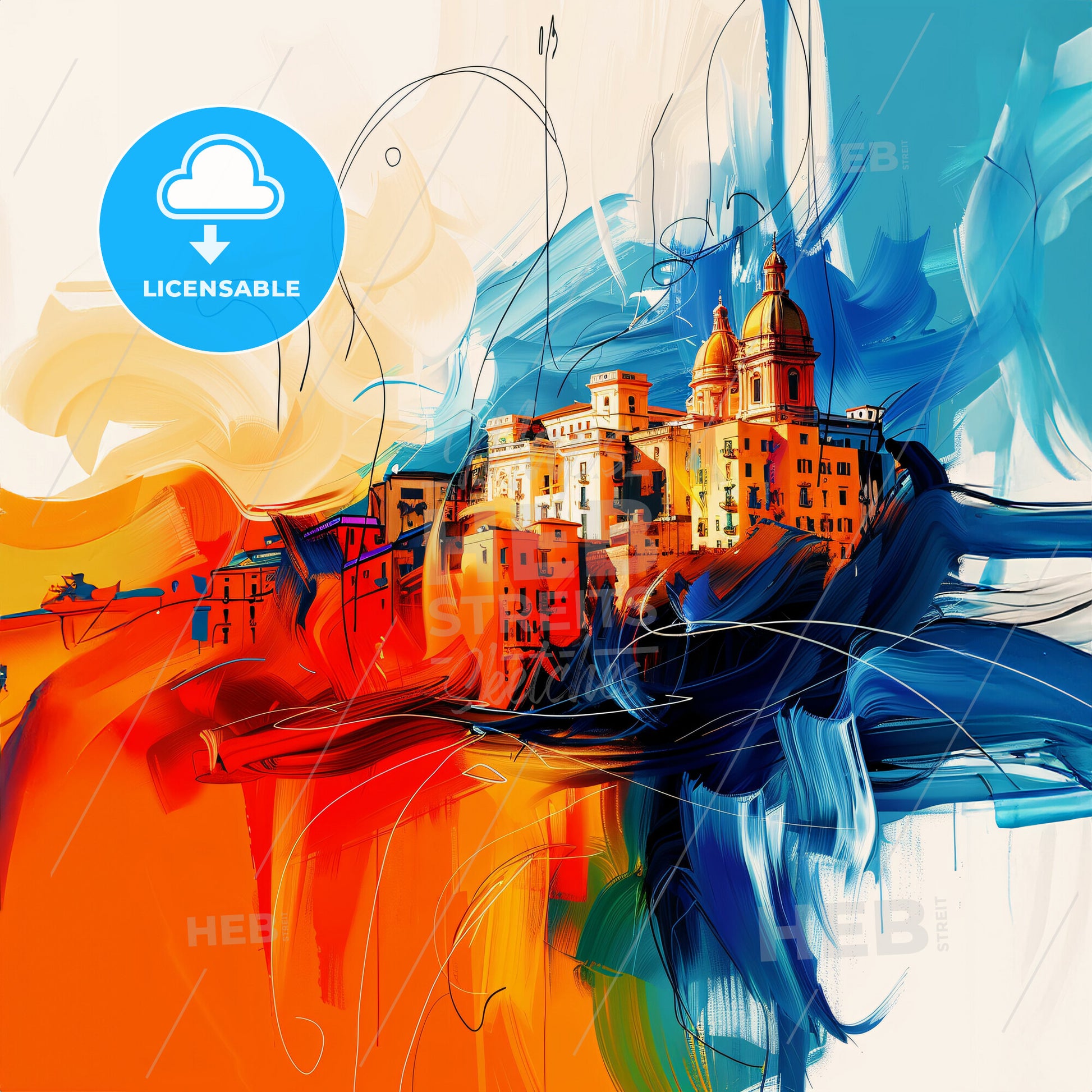 Vibrant Napoli, Italy - A Colorful Painting Of A City