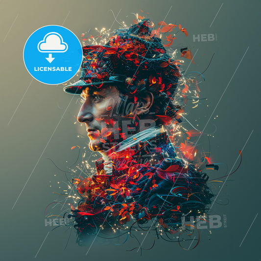 Napoleon Crossing the Alps on a Donkey - A man in a hat