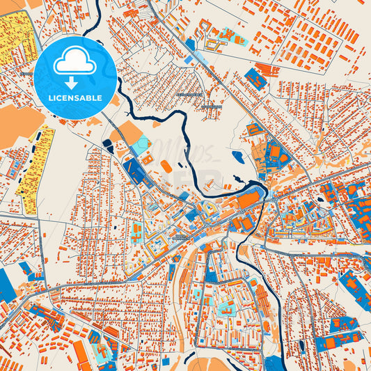 Colorful Naro-Fominsk Street Map with Labels and Buildings