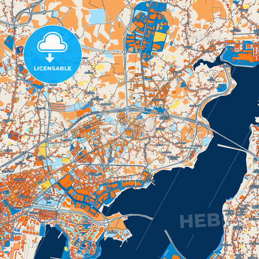 Colorful Narón Street Map with Labels and Buildings