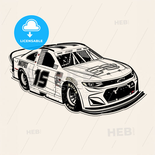 Nascar - A White Race Car With Numbers And Numbers On It