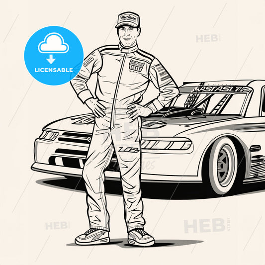 Nascar - A Painting Of A Skyline With A Colorful Building