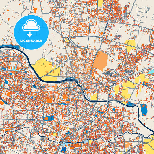 Colorful Nashik Street Map with Labels and Buildings