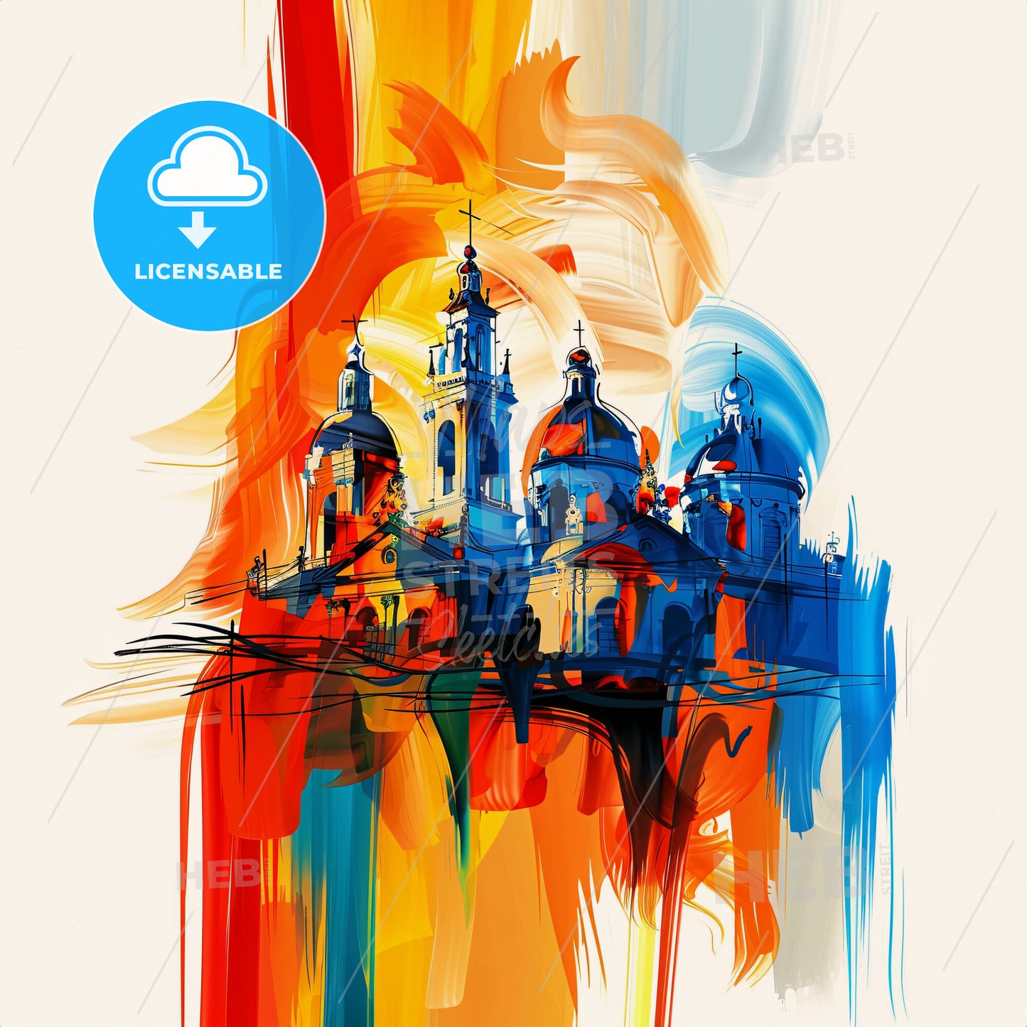 Vibrant Naucalpan, Mexico - A Colorful Painting Of A Building