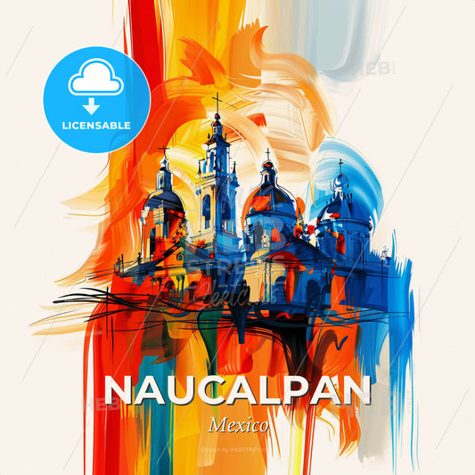 Vibrant Naucalpan, Mexico - A Colorful Painting Of A Building - Square format print template