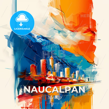 Vibrant Naucalpan, Mexico - A Painting Of A City - Square format print template