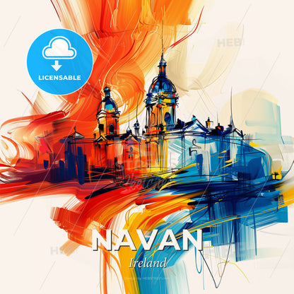 Vibrant Navan, Ireland - A Painting Of A Building - Square format print template