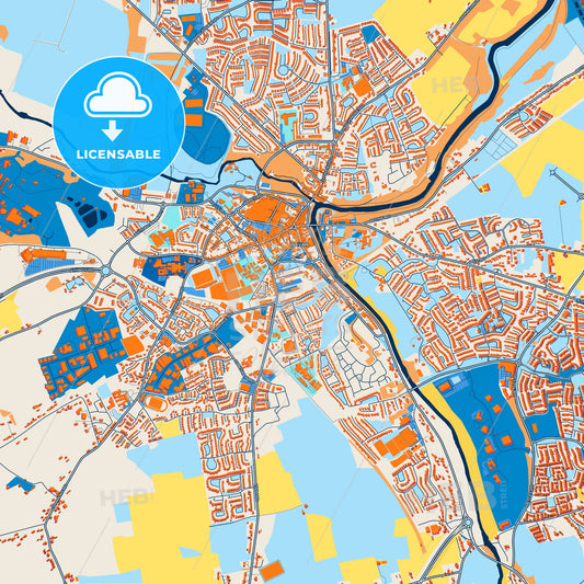 Colorful Navan Street Map with Labels and Buildings