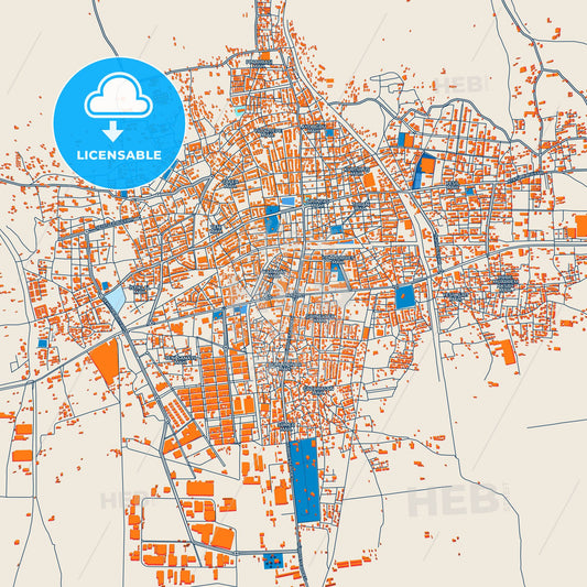 Colorful Nazilli Street Map with Labels and Buildings