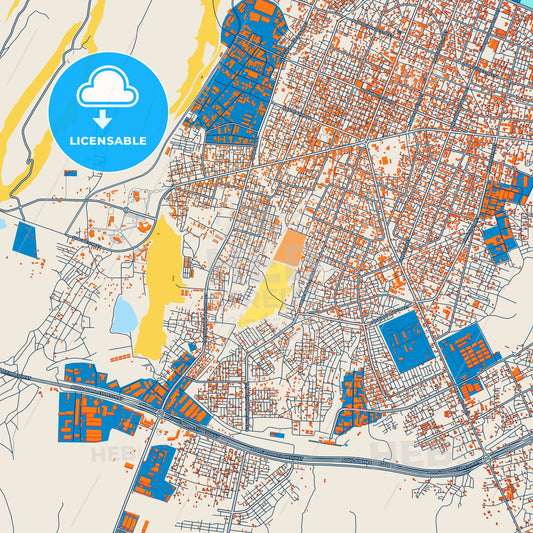 Colorful Nazret Street Map with Labels and Buildings