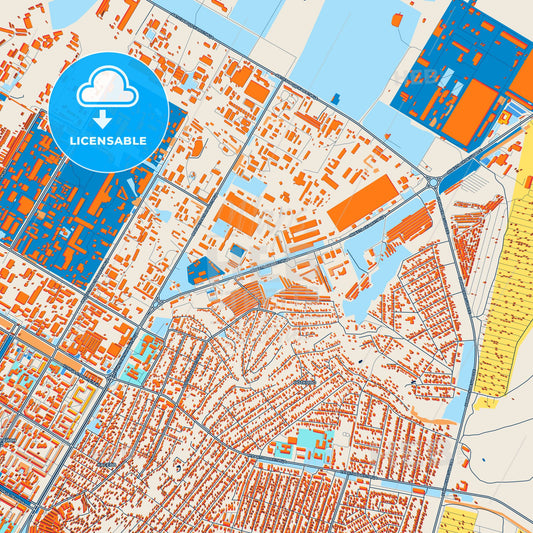 Colorful Neftekamsk Street Map with Labels and Buildings