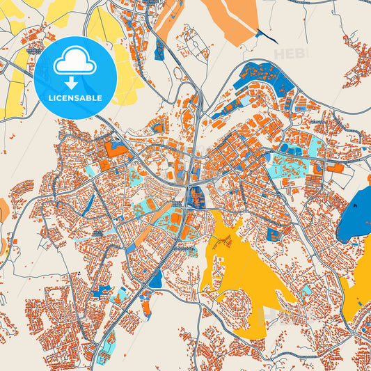 Colorful Nelspruit Street Map with Labels and Buildings