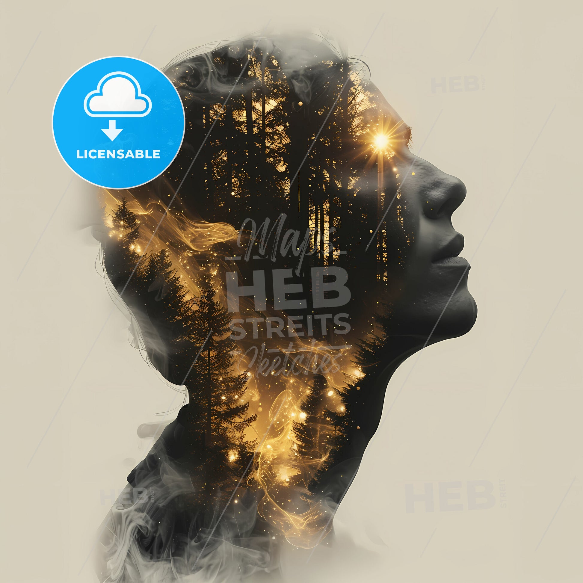 Neon Noir: Midnight Mysteries - A persons face with a fire and smoke