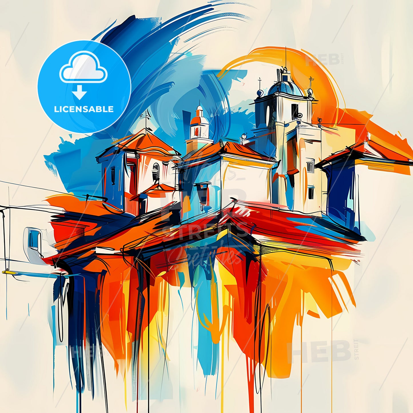 Vibrant Nerima, Japan - A Painting Of A Building