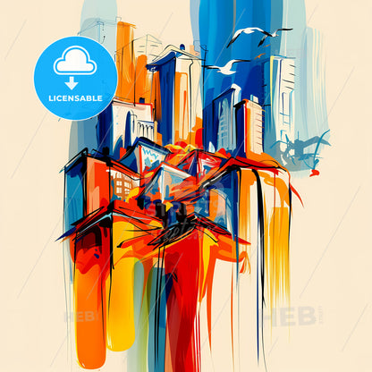 Vibrant Netanya, Israel - A Painting Of A City