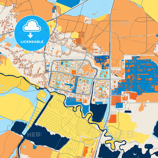 Colorful Netishyn Street Map with Labels and Buildings