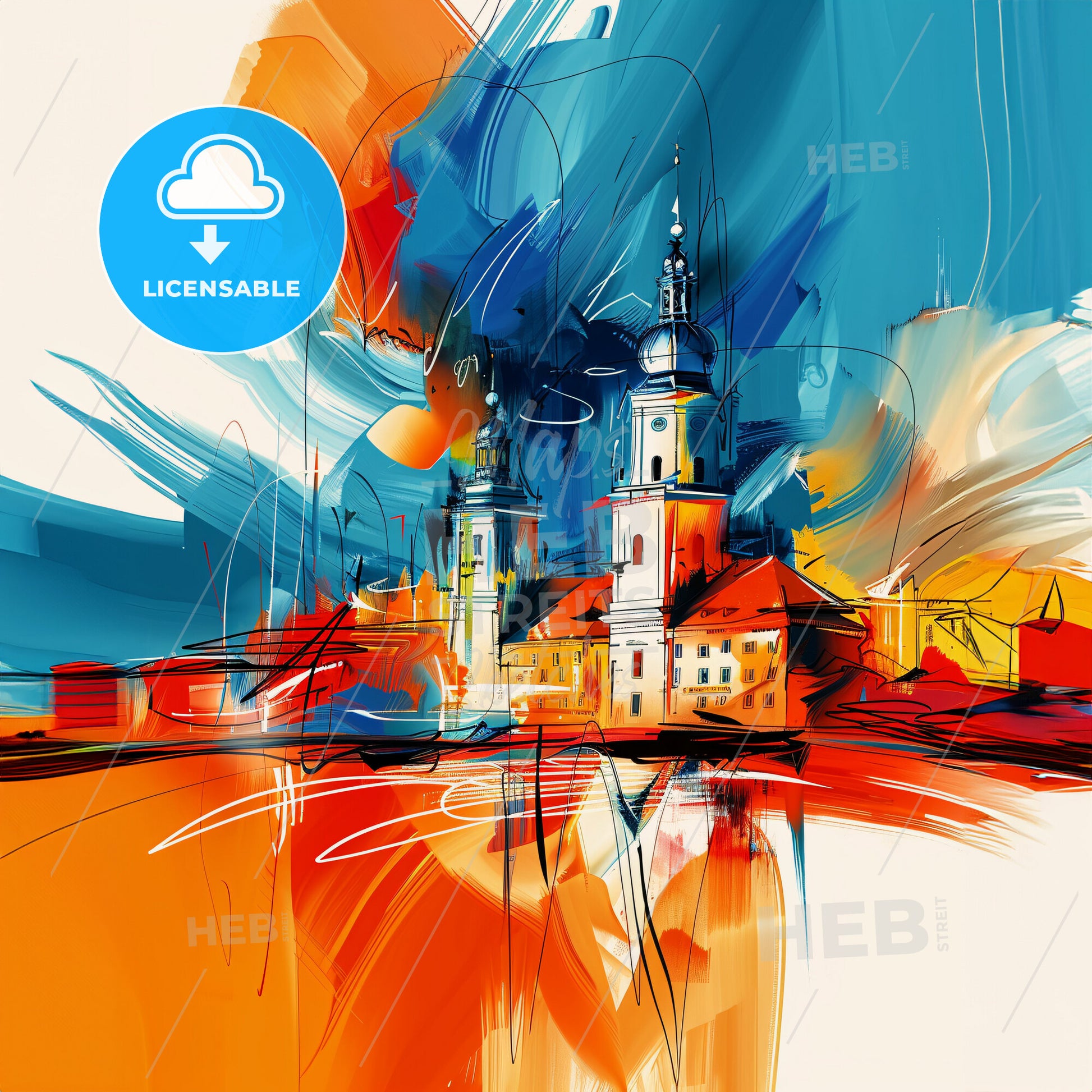 Vibrant Neuss, Germany - A Painting Of A Building