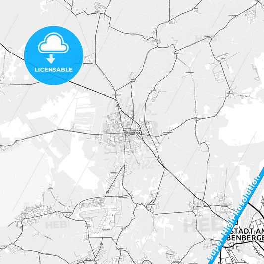 Neustadt am Rubenberge, Germany light map with streetnames, citynames and districts