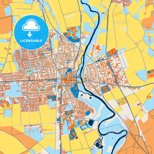Colorful Neustadt am Rubenberge Street Map with Labels and Buildings
