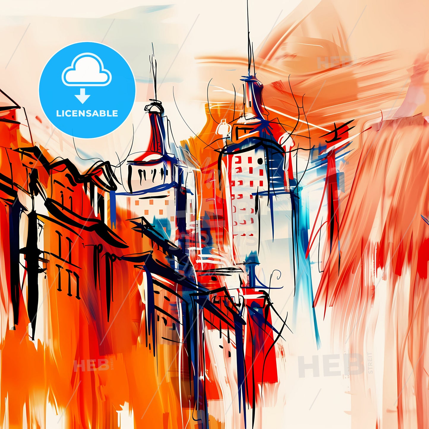 Vibrant New York City, United States - A Painting Of Buildings And Towers