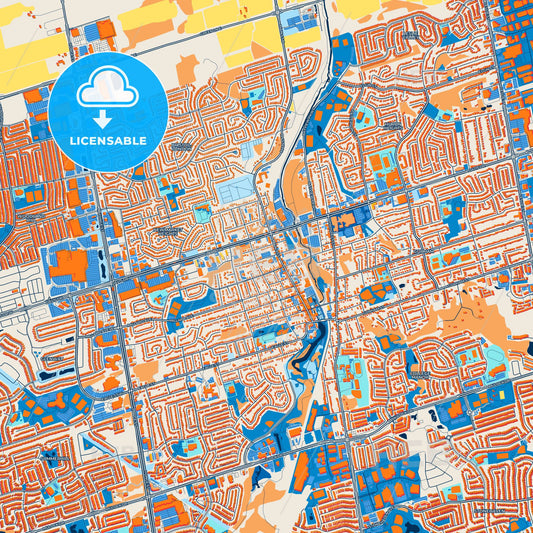Colorful Newmarket Street Map with Labels and Buildings