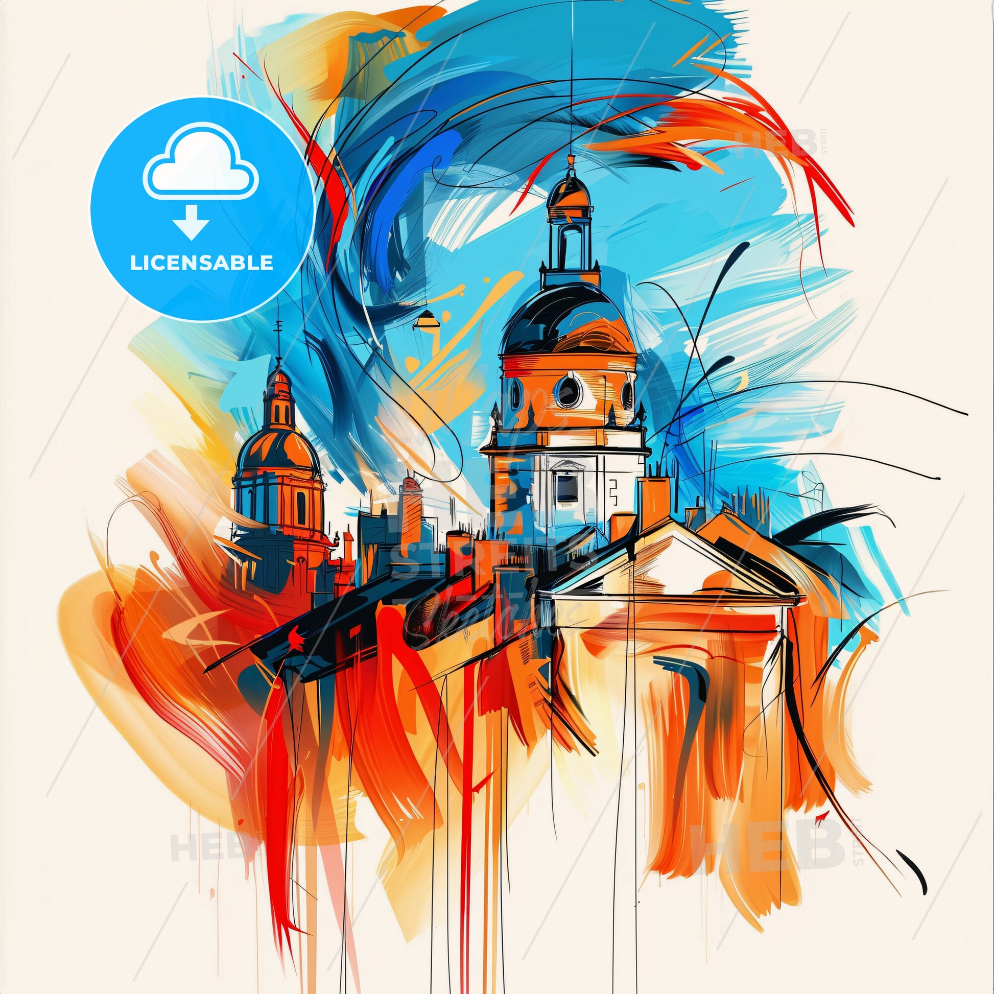 Vibrant Newport, Wales - A Painting Of A Building