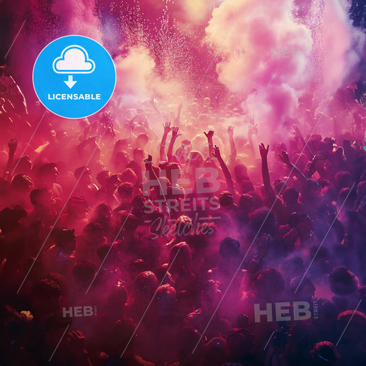 Nicki Minaj Concert Crow - A Crowd Of People With Their Hands Up In The Air