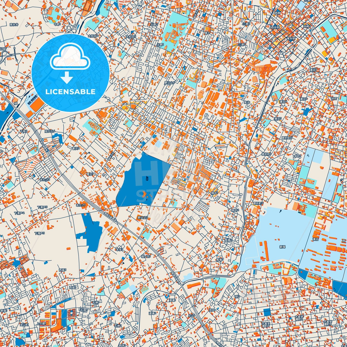 Colorful Niiza Street Map with Labels and Buildings