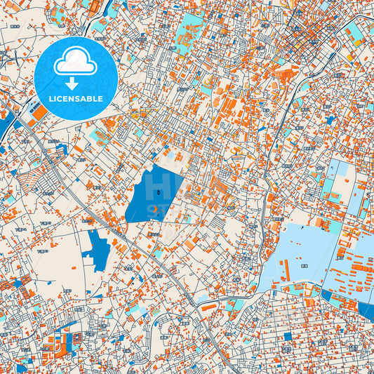 Colorful Niiza Street Map with Labels and Buildings