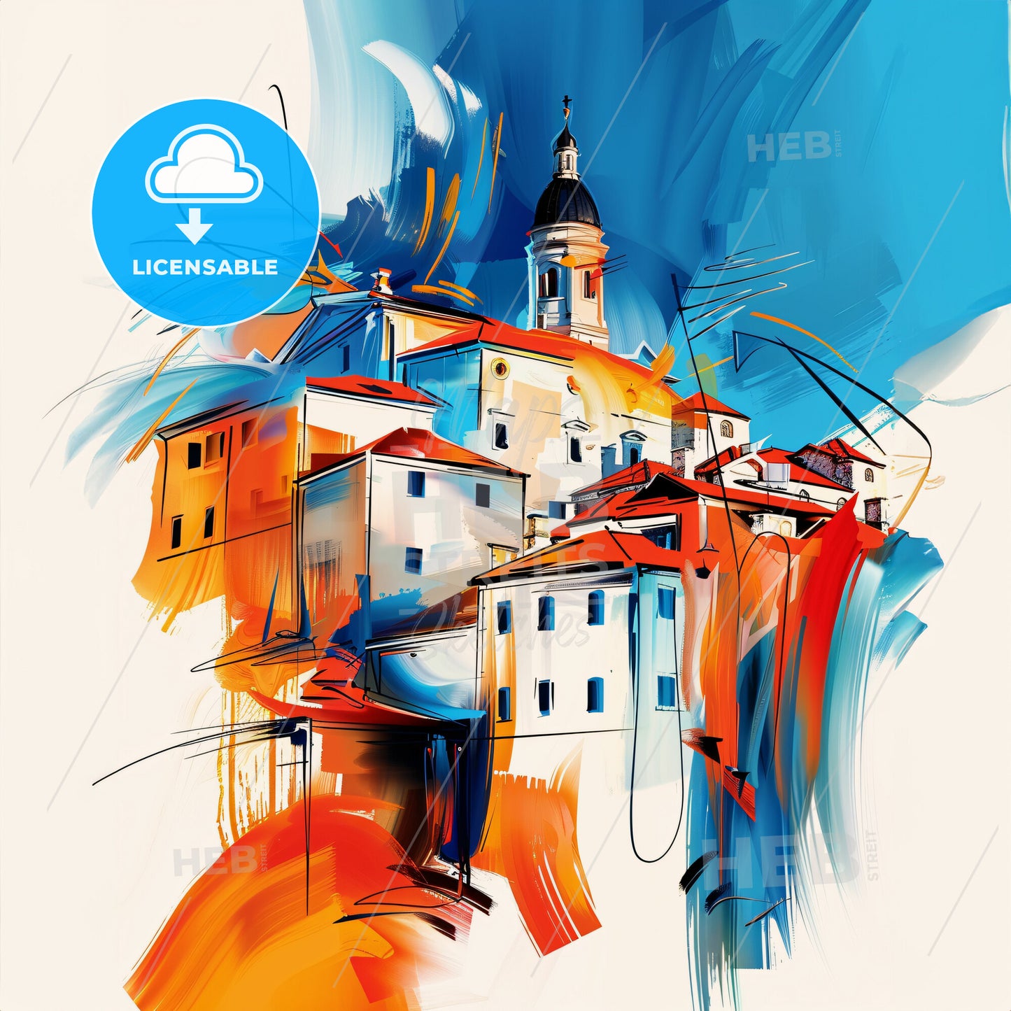 Vibrant Nikšić, Montenegro - A Painting Of A Building