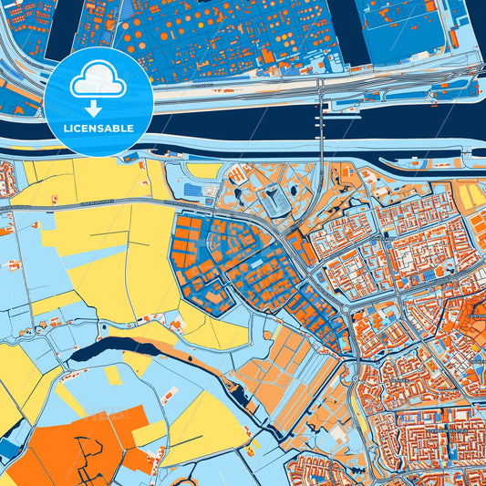 Colorful Nissewaard Street Map with Labels and Buildings