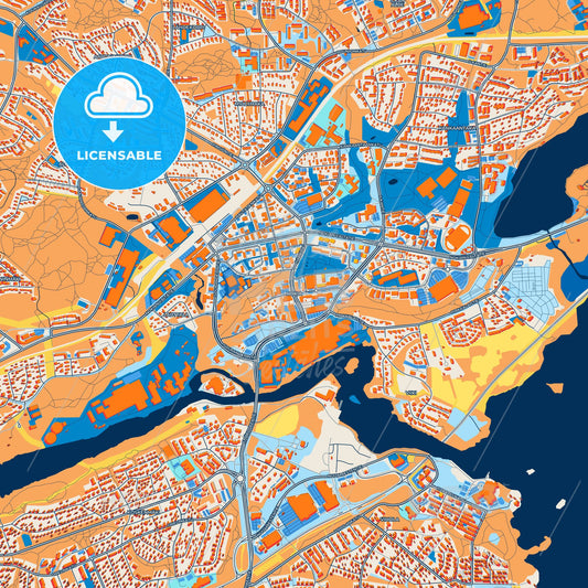 Colorful Nokia Street Map with Labels and Buildings