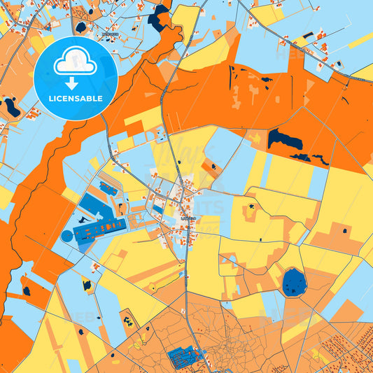 Colorful Noordenveld Street Map with Labels and Buildings