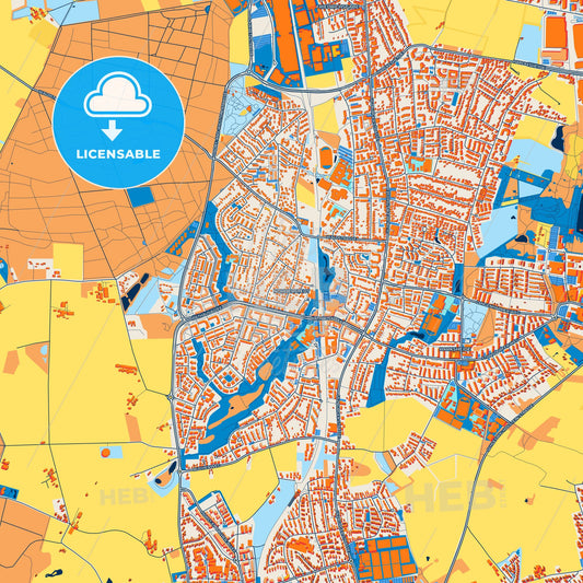 Colorful Norderstedt Street Map with Labels and Buildings